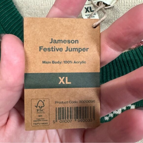 NWT Jameson Whiskey The Merry Duo Christmas sweater green printed acrylic - Picture 5 of 12